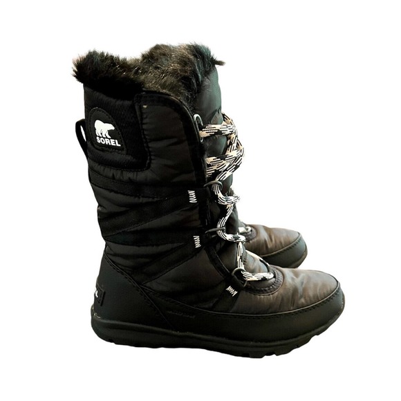 Sorel Whitney Tall Lace II Winter Boots Women's 5 Black Waterproof New In Box - Picture 2 of 7